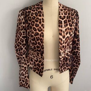 Forever 21 Cheetah Print Blazer Top Size Small